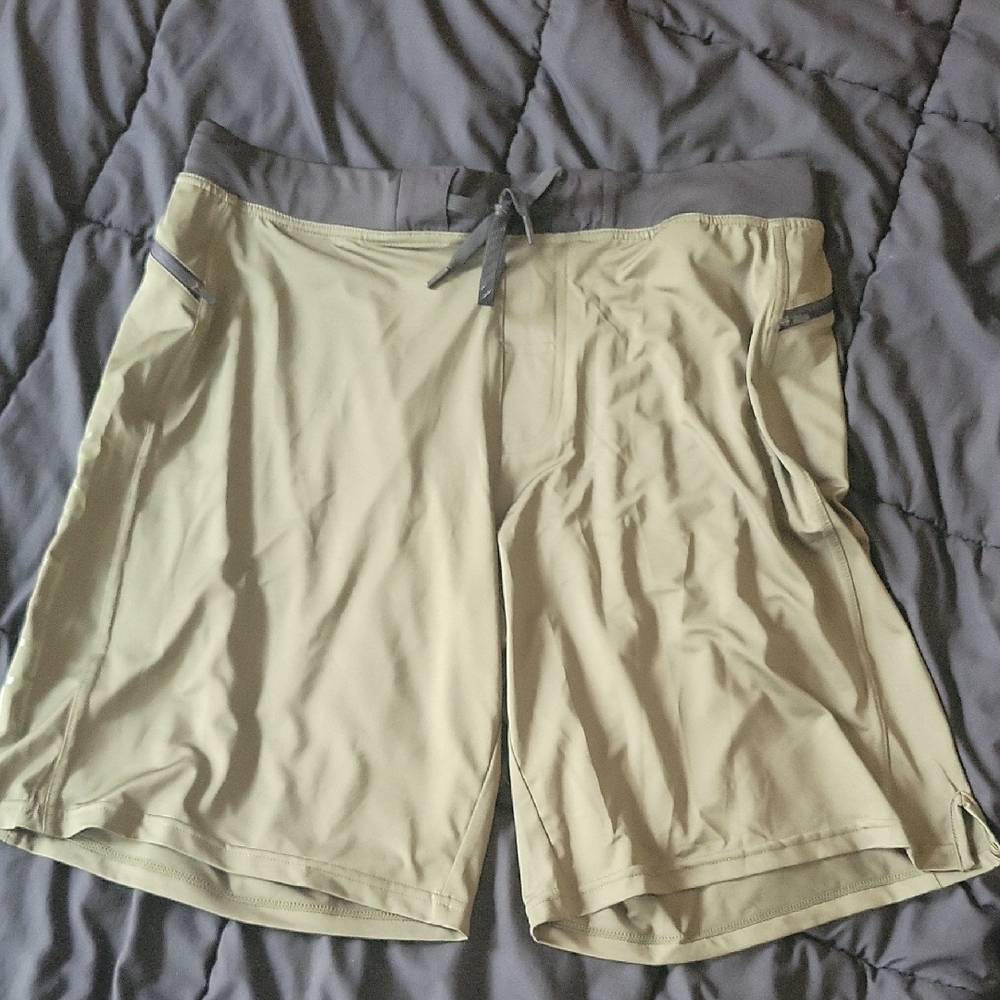 Light Green Athletic Shorts with Gray Accents From HYLETE